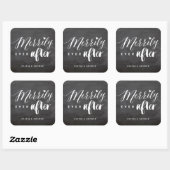 Vroeger na Chalkboard Holiday Weddenschap Vierkante Sticker (Vel)