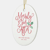 Vroeger na de huwelijksfeestdag in de Pas getrouwd Keramisch Ornament (Links)