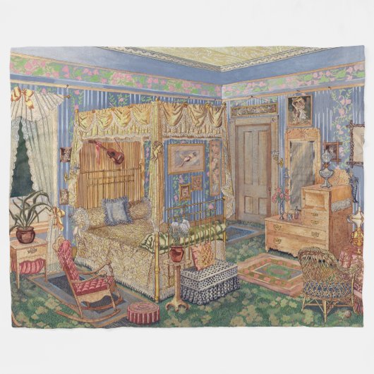 Vroeger Ouderwetse Charme Fleece Deken (Voorkant (Horizontaal))