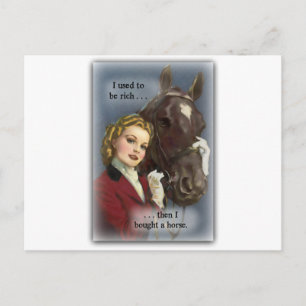 Vroeger rijk, kocht een paard briefkaart