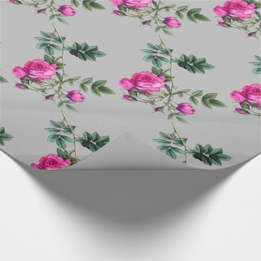 Vroeger Romantic Rosa Cloudy Day Cadeaupapier (Hoek)