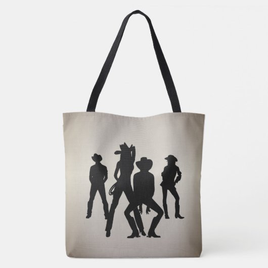 Vroeger was een linedance western tote bag (Achterkant)