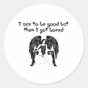 Vroeger was het goede engel Originele Kunst Ronde Sticker