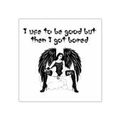 Vroeger was het goede engel Originele Kunst Rubberstempel (Afrduk)