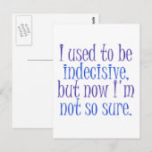 Vroeger was ik besluiteloos.. briefkaart (Voorkant / Achterkant)