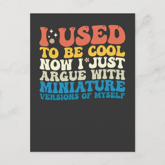 Vroeger was ik cool, nu heb ik ruzie met miniatuur uitnodiging briefkaart (Voorkant)