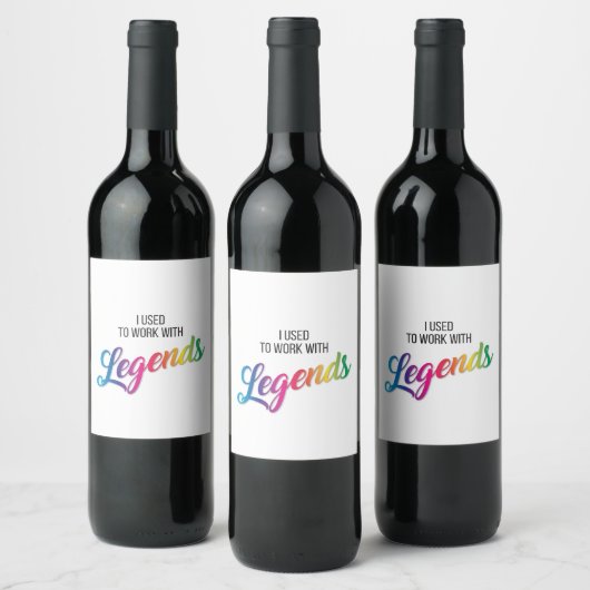 Vroeger werkte ik met Legends Wine Label Wijn Etiket (Flessen)