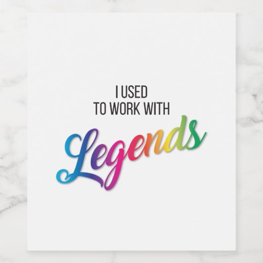 Vroeger werkte ik met Legends Wine Label Wijn Etiket (Enkel label)