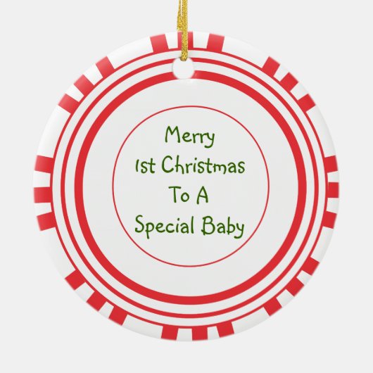 Vroegere Eerste Kerstmis Ornanment Keramisch Ornament (Achterkant)