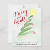 Vroegere en heldere Abstracte Waterverf kerstboom Feestdagenkaart (Voorkant)