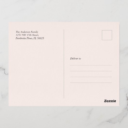 Vroegere en heldere foto-kerstfeestdag Folie Folie Feestdagen Briefkaart (Achterkant)