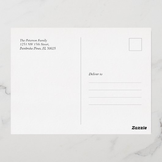 Vroegere en heldere foto-kerstfeestdag Folie Folie Feestdagen Briefkaart (Achterkant)