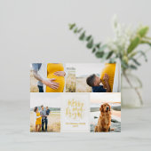 Vroegere en heldere foto-kerstfeestdag Folie Folie Feestdagen Briefkaart (Staand Voorkant)