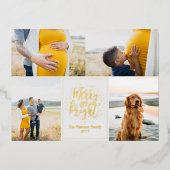 Vroegere en heldere foto-kerstfeestdag Folie Folie Feestdagen Briefkaart (Voorkant)