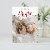 Vroegere en heldere fotokerstkaart bedankkaart (Staand voorkant)