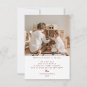 Vroegere en heldere fotokerstkaart bedankkaart (Achterkant)