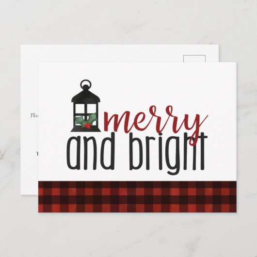 Vroegere en heldere Kaart voor kerst in Rustisch l (Voorkant / Achterkant)