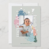 Vroegere en heldere kerstboomstructuur Foto Feestdagenkaart (Voorkant)