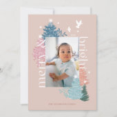 Vroegere en heldere kerstboomstructuur Foto Feestdagenkaart (Voorkant)