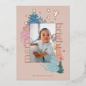 Vroegere en heldere kerstboomstructuur Foto Folie Feestdagenkaart (Voorkant)