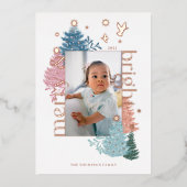 Vroegere en heldere kerstboomstructuur Foto Folie Feestdagenkaart (Voorkant)