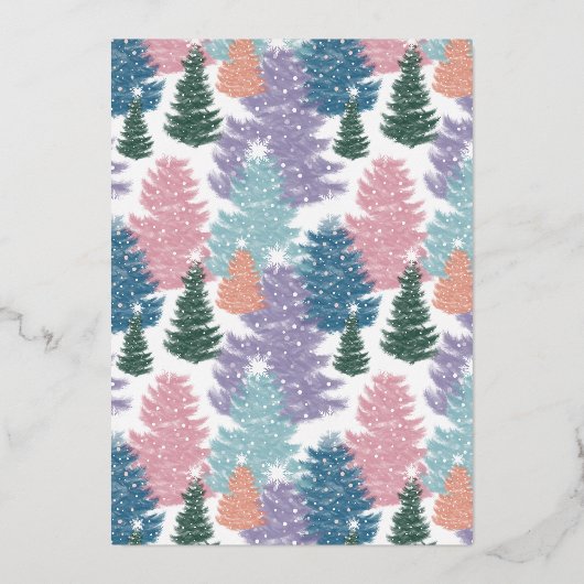 Vroegere en heldere kerstboomstructuur Foto Folie Feestdagenkaart (Achterkant)