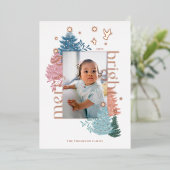 Vroegere en heldere kerstboomstructuur Foto Folie Feestdagenkaart (Staand Voorkant)