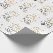 Vroegere en heldere kerstFeestdagen Gold Script Cadeaupapier (Hoek)
