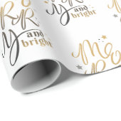 Vroegere en heldere kerstFeestdagen Gold Script Cadeaupapier (Rol Hoek)