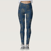 Vroegere en heldere kerstFeestdagen Gold Script Leggings (Voorkant)