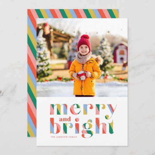 Vroegere en heldere kerstfotokaart aankondiging (Voorkant / Achterkant)