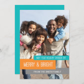 Vroegere en heldere kerstfotokaart feestdagenkaart (Voorkant / Achterkant)