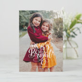 Vroegere en heldere kerstfotokaart kaart (Staand voorkant)