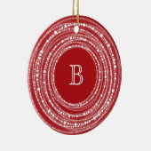 Vroegere en heldere kerstfoto's keramisch ornament (Rechts)