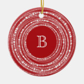 Vroegere en heldere kerstfoto's keramisch ornament (Voorkant)