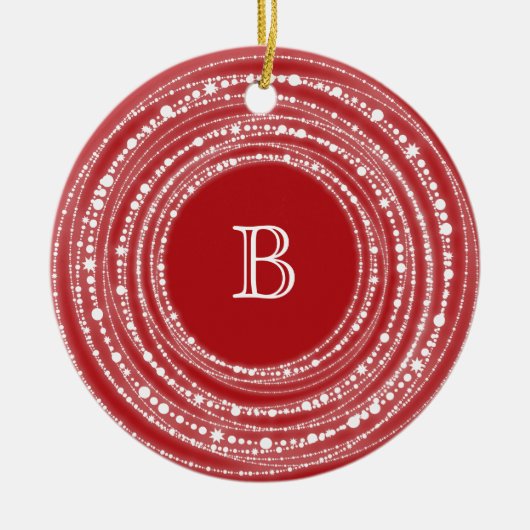 Vroegere en heldere kerstfoto's keramisch ornament (Voorkant)