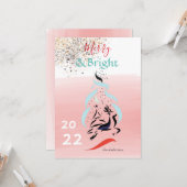 Vroegere en heldere rendieren en kerstbomen kaart (Voorkant / Achterkant in situ)