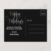 Vroegere en heldere scriptfoto Happy Holiday Feestdagenkaart (Achterkant)