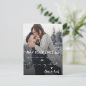 Vroegere en heldere scriptfoto Happy Holiday Feestdagenkaart (Staand voorkant)