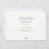 Vroegere en heldergroene kerstfoto feestdagenkaart (Achterkant)