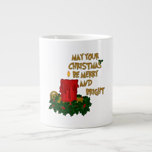 Vroegere en helderrode kerstkaars Mok (Voorkant)