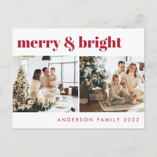 Vroegere en helderziende kerstgroet | Rood Briefkaart (Voorkant)