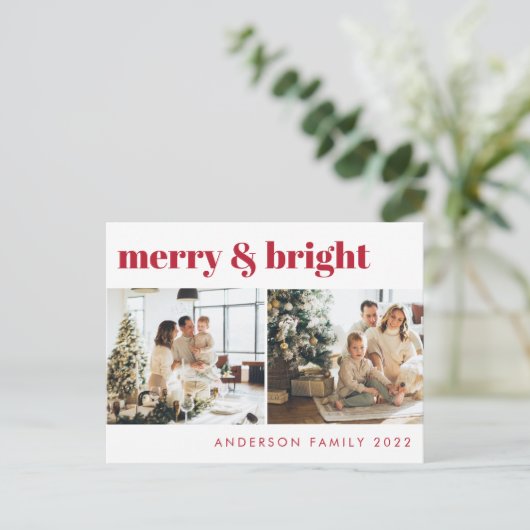 Vroegere en helderziende kerstgroet | Rood Briefkaart (Staand voorkant)