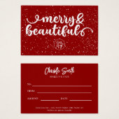 Vroegere en mooie kerstcadeaubon visitekaartje (Voorkant /achterkant)