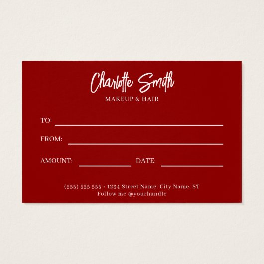 Vroegere en mooie kerstcadeaubon visitekaartje (Achterkant)