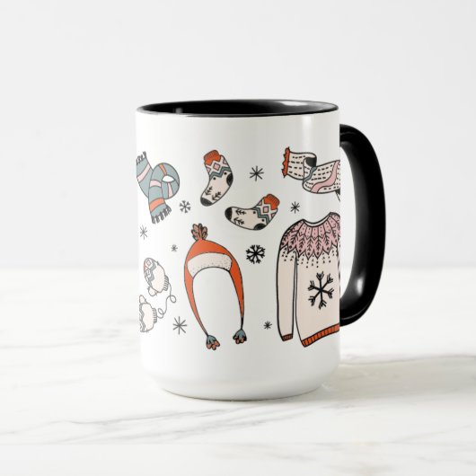 Vroegere en onrustige winter Mok met kerstmis (Voorkant rechts)