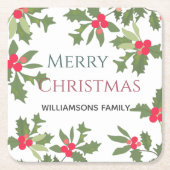 Vroegere feestdag met kerst kartonnen onderzetters (Voorkant)