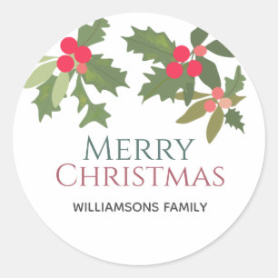 Vroegere feestdag met kerst ronde sticker