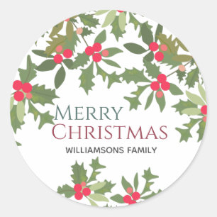 Vroegere feestdag met kerst ronde sticker