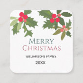 Vroegere feestdag met kerst          vierkante visitekaartje (Voorkant)